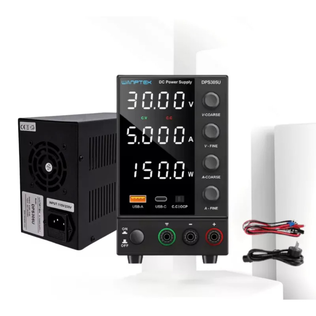 Fonte De Bancada de Alimentação Digital 30v 5a 4 Dígitos Bancada Regulável DPS305U + MULTICABO