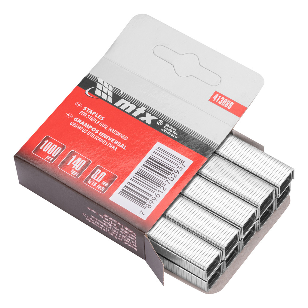 GRAMPOS PARA GRAMPEADORES, TIPO 140, TEMPERADO, 8MM, 1000 PCS // MTX