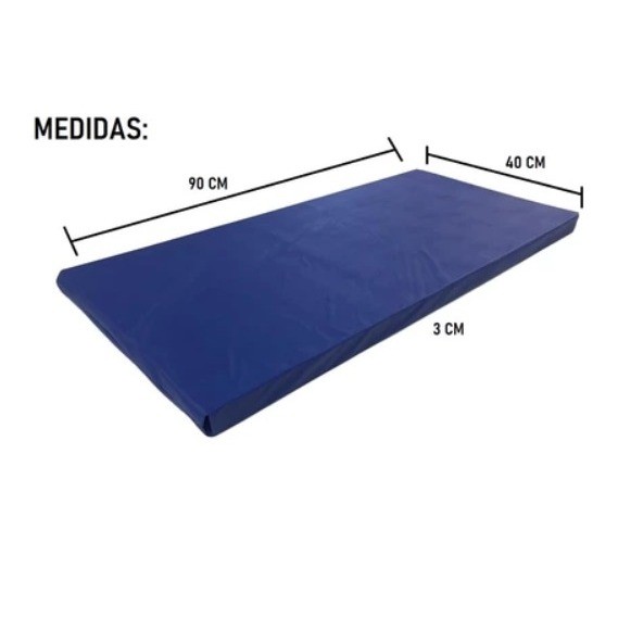 COLCHONETE AZUL ACADEMIA / YOGA / PILATES - 90x40x3cm - DUPLA COSTURA TRAVETADA em Oferta na Shopee