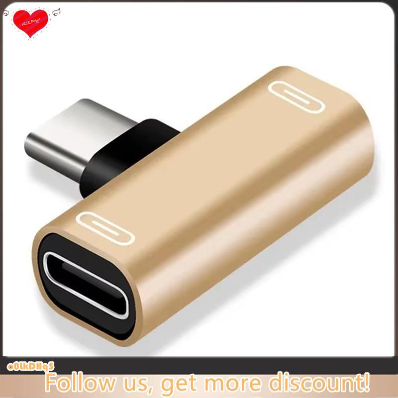 Conversor De Cabo De Carga De Carregador Tipo C 3 Em 1 Para Smartphones Fone De Ouvido Dourado