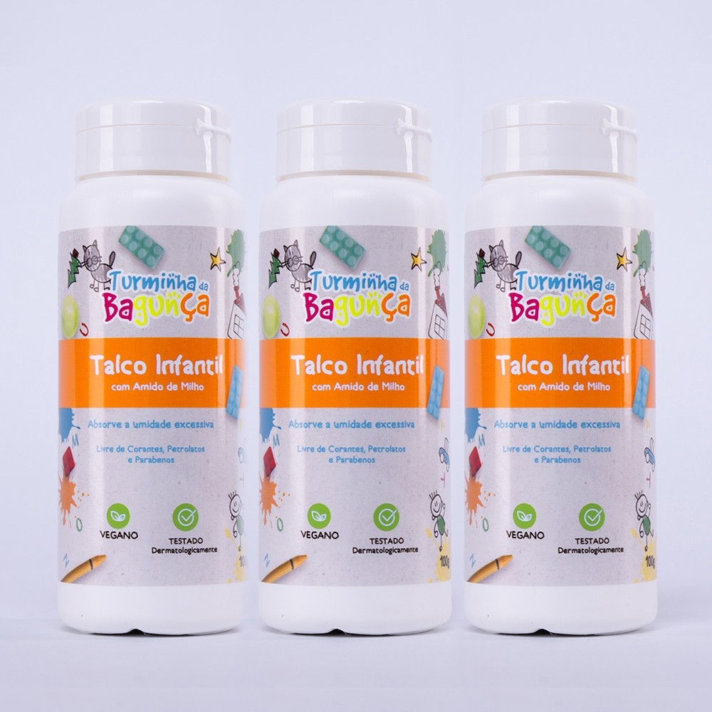 Kit 03 Talcos TURMINHA DA BAGUNÇA 100g