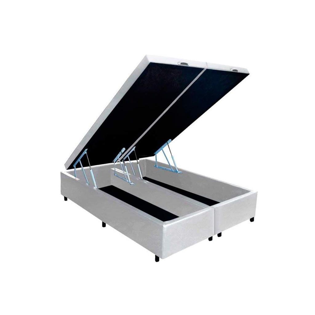 Cama Box Baú King Universal Courano White (193x203x35) - Costa Rica em Oferta na Shopee