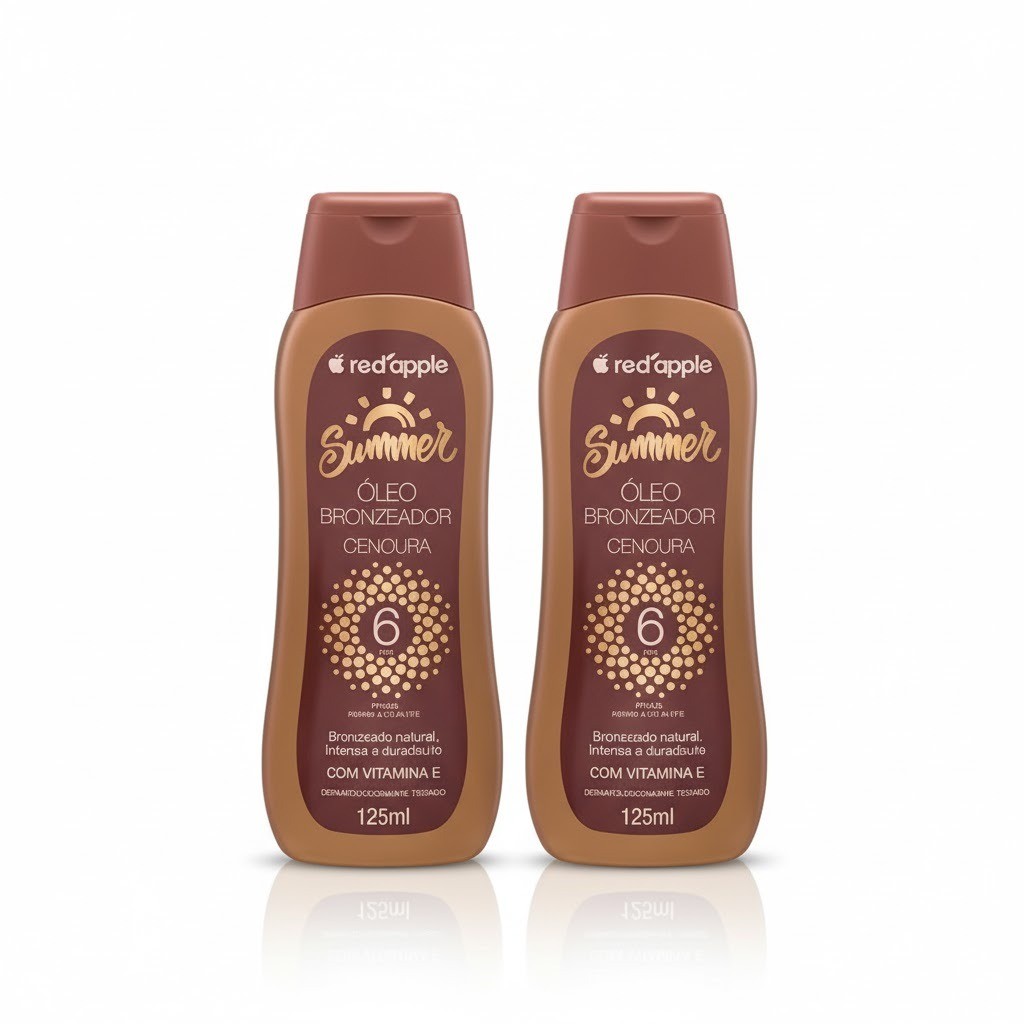 Kit 2un Óleo Bronzeador Cenoura FPS 6 125ml - Red Apple