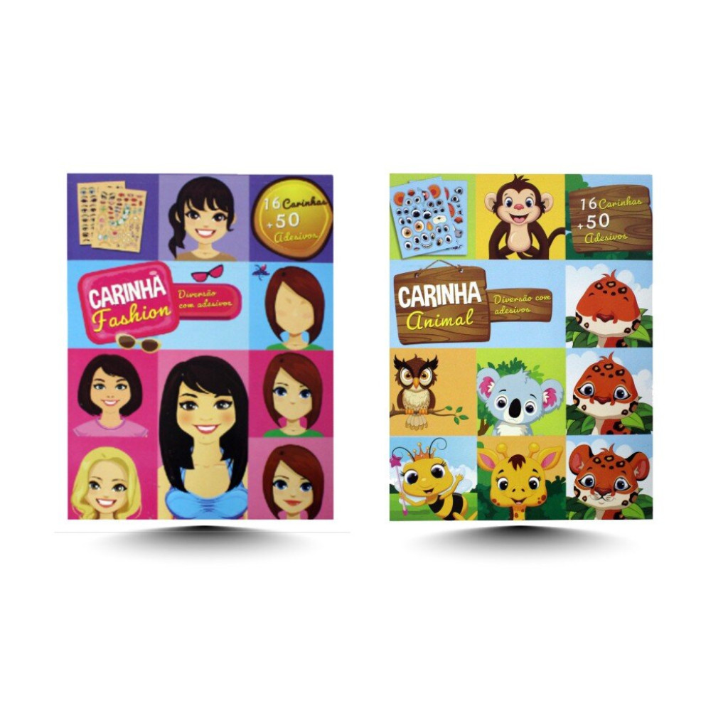 Kit Diversão com Adesivos – Carinha Fashion & Carinha Animal