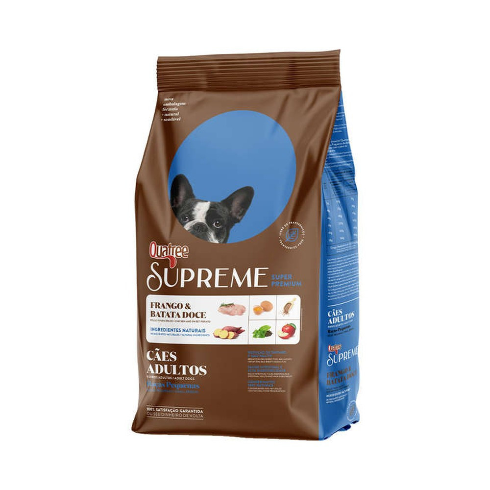 Ração Supreme para Cães Adultos de Porte Pequeno Sabor Frango e Batata Doce Quatree