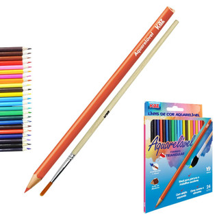 LAPIS 24 CORES AQUARELA MADEIRA COM PINCEL KZ5603