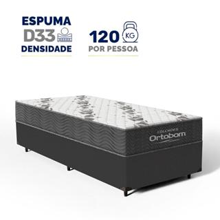 Cama Box com Colchão de Espuma D33 Ortobom Airtech 100 Solteiro 88cm em Oferta na Shopee