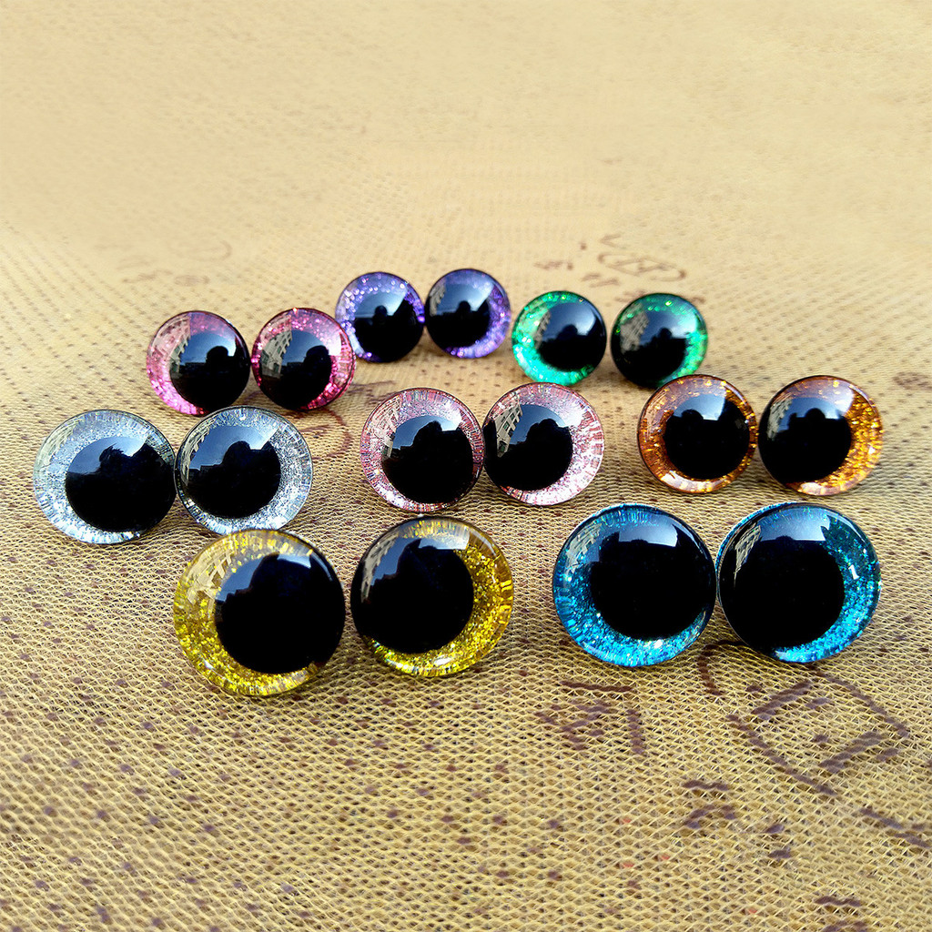 20 Pçs/Lote 16-25mm 3D Descobertas Brinquedos De Pelúcia Glitter Olhos De Segurança Não Tecidos Arruela Dura Claro Bonec