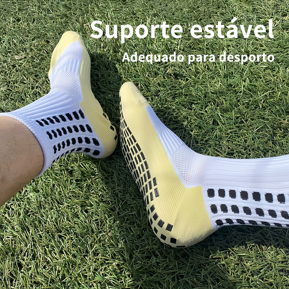 Meias Esportivas Antiderrapantes para Futebol e Basquete com Tecnologia de Ventilação Ideal para Esportes ao Ar Livre