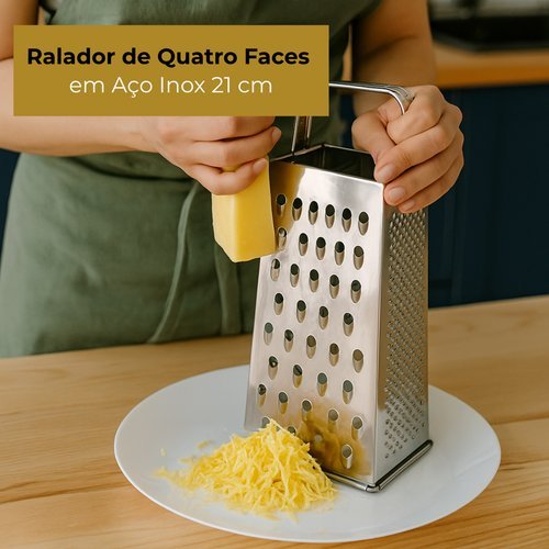 Ralador Multifuncional Quatro Faces Aco Inox Funcionalidade Durabilidade Facil Limpeza