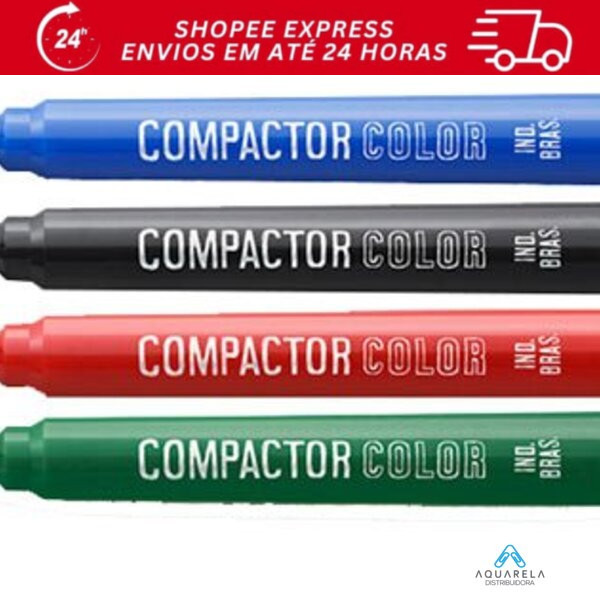 PINCEL ATOMICO, COMPACTOR COLOR, CORES, CANETÃO