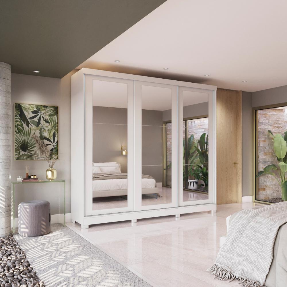 Guarda-Roupa Casal Kappesberg 3 Portas Com Espelhos 8Gavetas em Oferta na Shopee