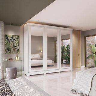 Guarda-Roupa Casal Kappesberg 3 Portas Com Espelhos 8Gavetas em Oferta na Shopee
