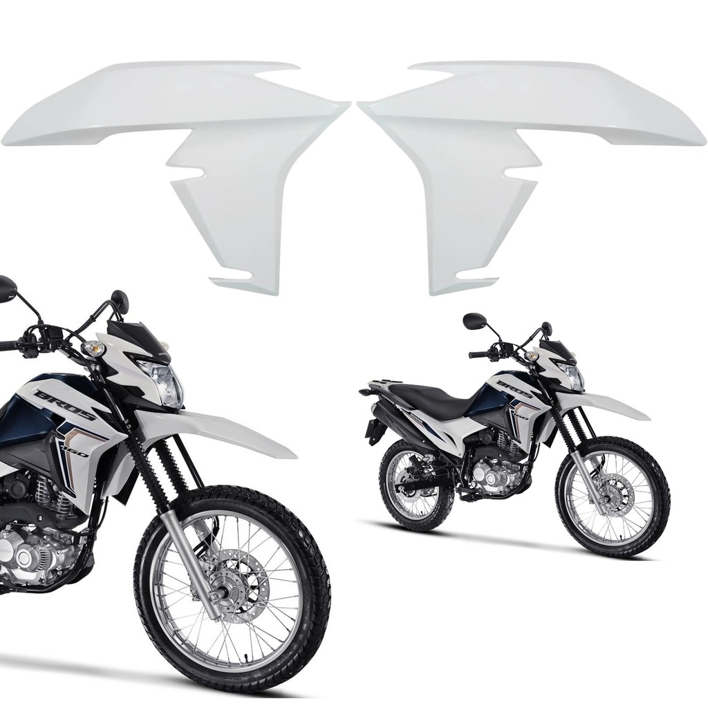 PAR GUIA DE AR ABA DO TANQUE ALETA ASA HONDA NXR BROS 160 BRANCO 2022-2024 PARAMOTOS HONDA
