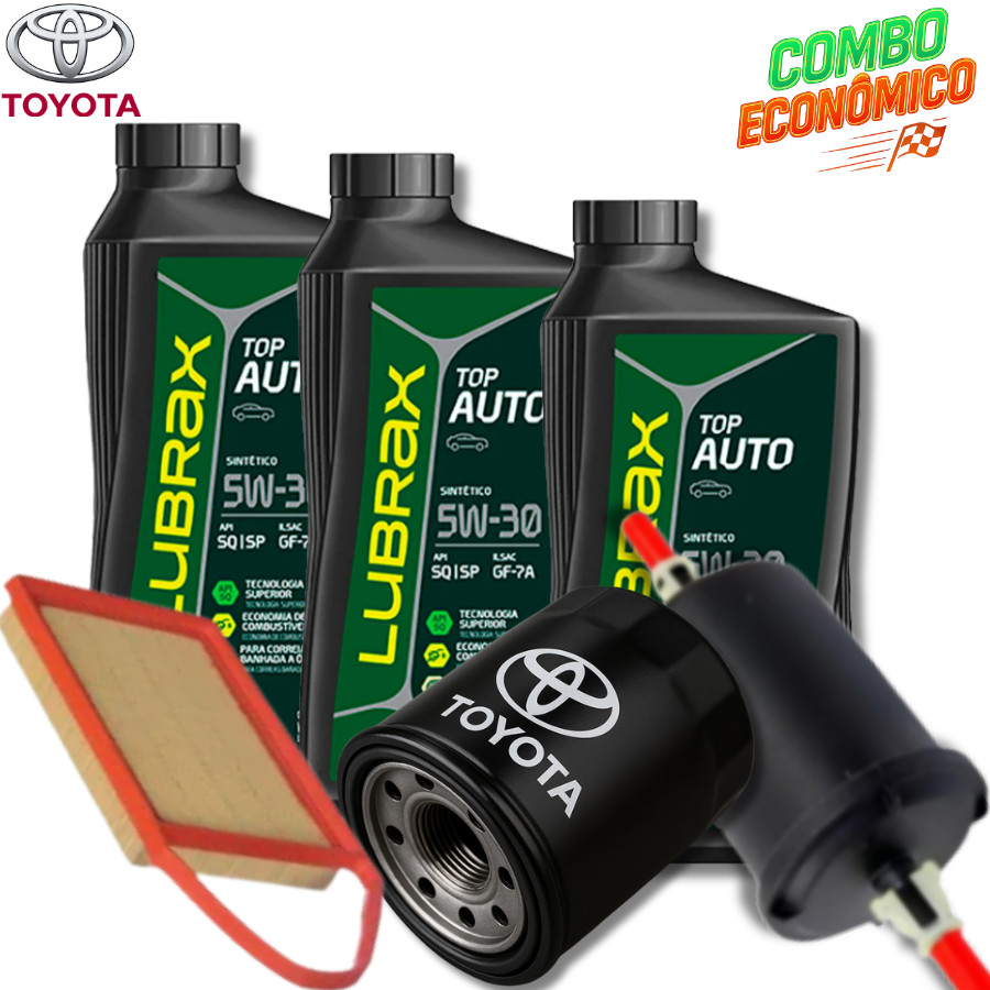 KIT TROCA DE ÓLEO 5W30 LUBRAX +FILTROS (TOYOTA ETIOS 1.3)