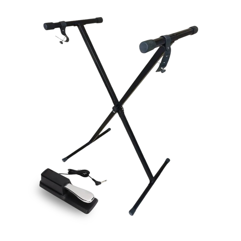 Kit Suporte X para Teclado Reforçado 7 Níveis + Pedal Sustain P10 em Oferta na Shopee