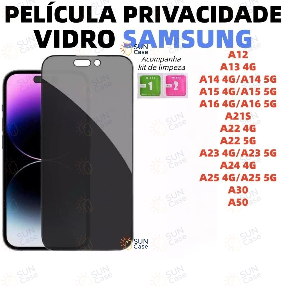 Película Para Samsung Galaxy A15 A14 A16 A21S A24 A13 A25 A12 A23 A22 A50 A30 4G 5G Protetor Privacidade Anti Spy FKM