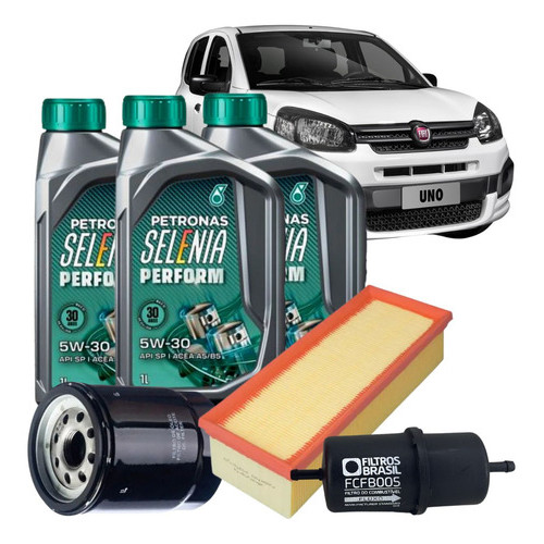 Kit Troca De Oleo Fiat Novo Uno Vivace 1.0 Evo 5w30