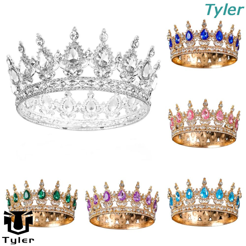 Imagem Coroas De Concurso Barroco TYLER , Decorações De Bolo Redondas , Noiva , Joias De Cabelo , Coroa De Casamento