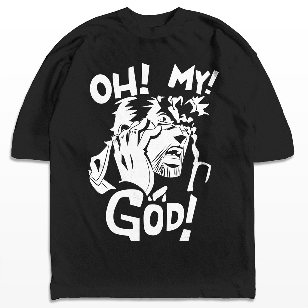 [Camiseta Premium em Algodão Puro]SISI Camiseta Oversized Oh My God Jojo Anime Streetwear Harajuku Aesthetic Unissex