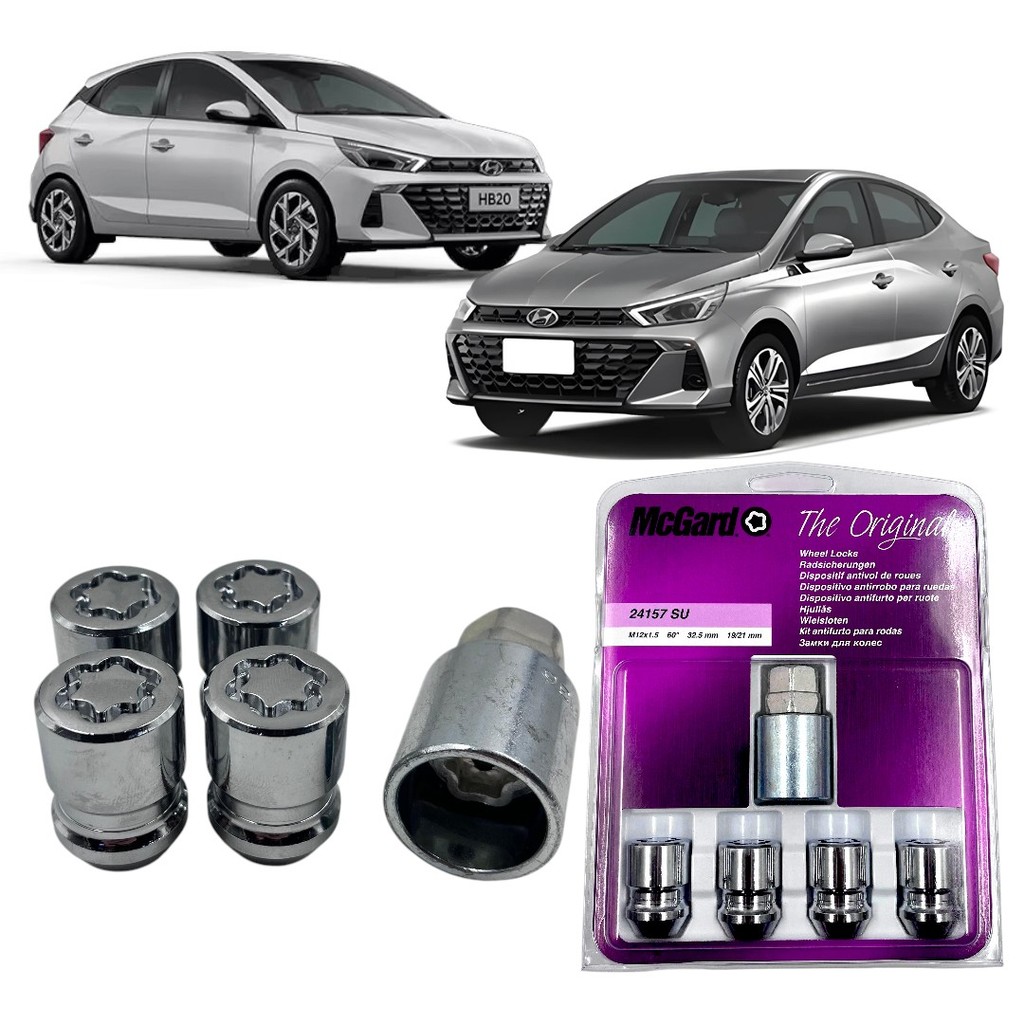 Kit Porca Antifurto Trava Mcgard Hb20 2023 2024 2025 2026