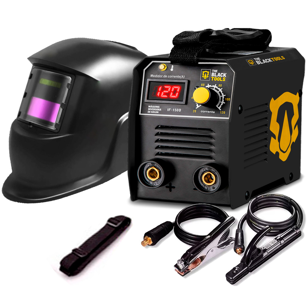 Máquina Solda Inversora 220V Tig Eletrodo 120a The Black Tools + Máscara Escurecimento Automático em Oferta na Shopee