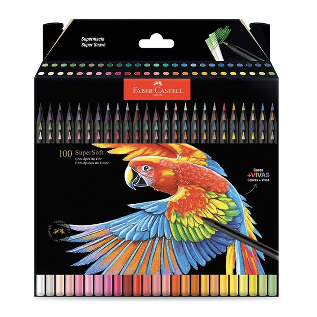 Lápis de cor SuperSoft 100 cores 210700 Faber-Castell em Oferta na Shopee