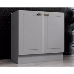 Balcão de Cozinha Modulado Americana c/ 2 Portas s/ Tampo 80cm Cinza - Henn