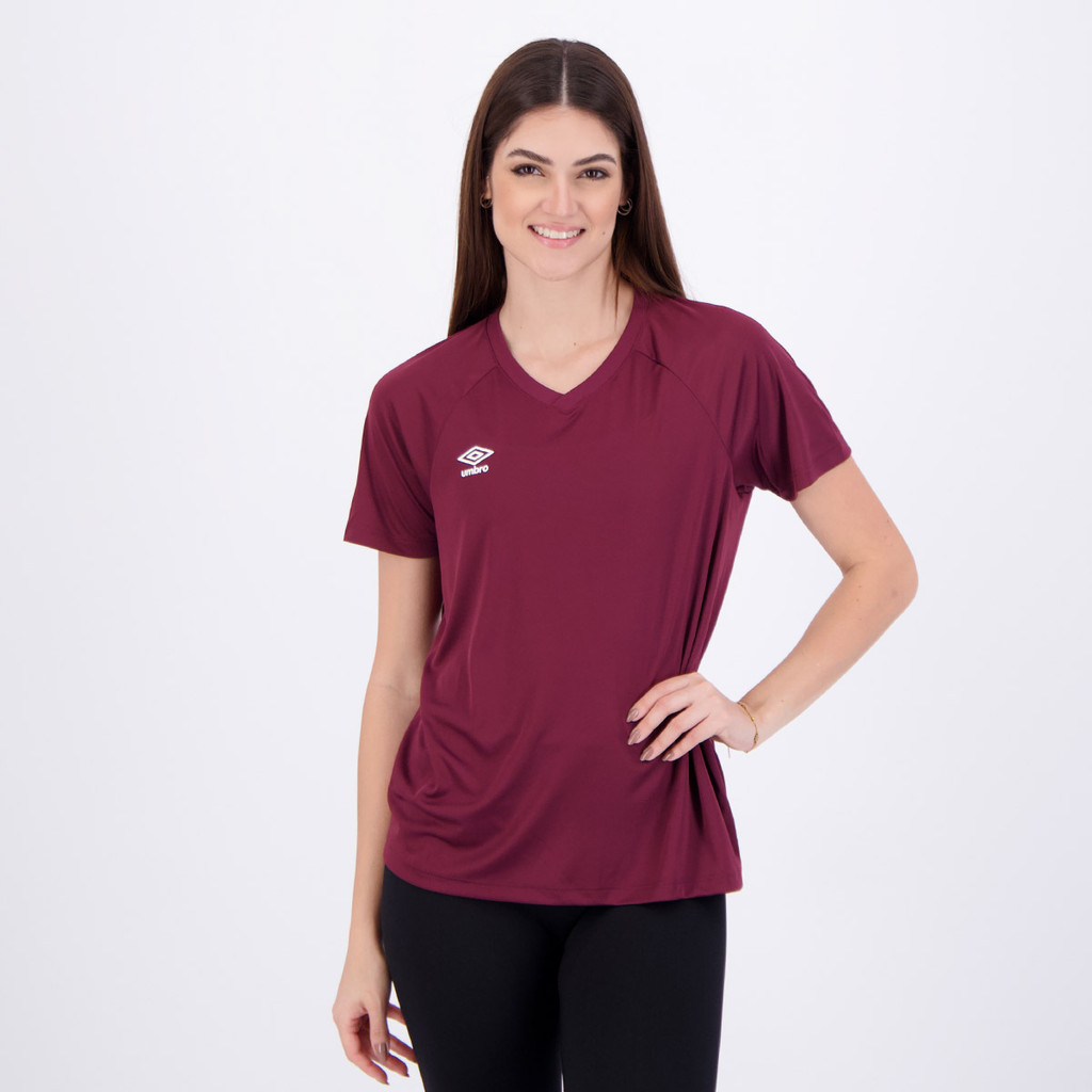 Camiseta Umbro Legacy Field Feminina Bordô em Oferta na Shopee