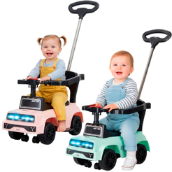 Carrinho Passeio Jip Jipe Infantil Empurrador Quadriciclo Criança Presente Bebê Andador Rosa, Verde