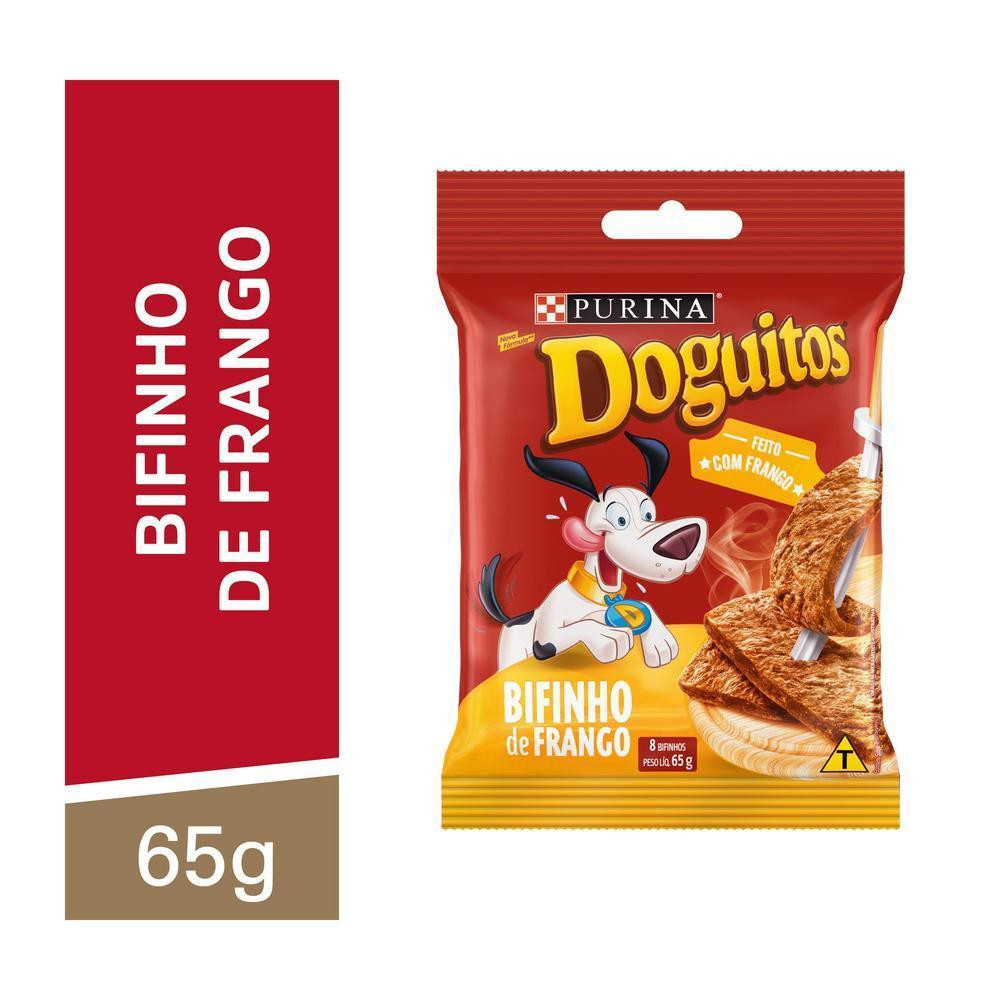 Petisco Doguitos Bifinho de Frango Cães Adultos e Filhotes 65g em Oferta na Shopee