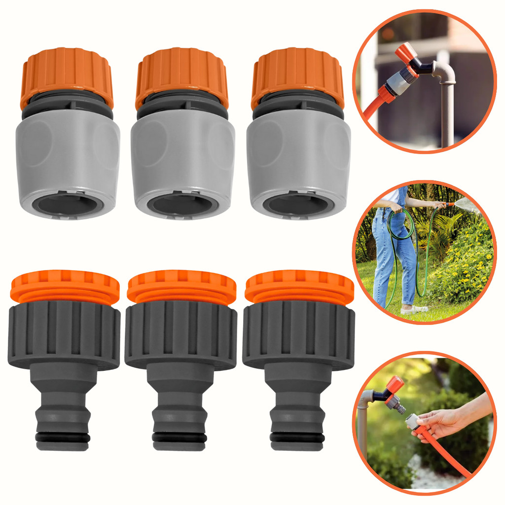 Imagem Kit 3 Adaptador Fêmea Torneira + 3 Engate Rápido Mangueira