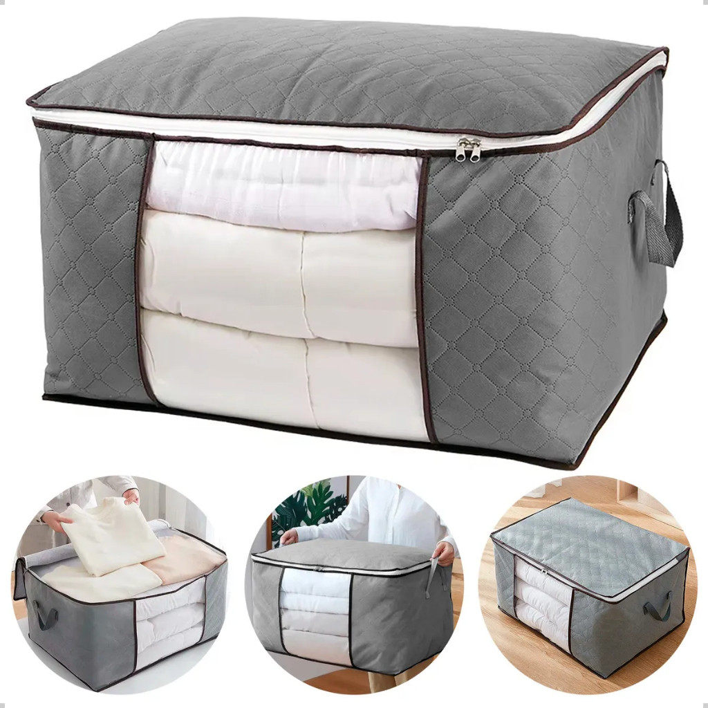 Saco Organizador Para Cobertor Caixa Saco Organizador Cobertor Casaco Guarda Roupa Ecológico Anti-Poeira Umidade Insetos