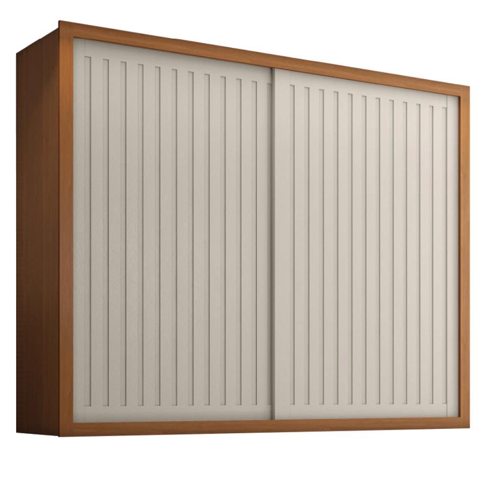 Guarda Roupas Casal Ripado 2 Portas de Correr 6 Gavetas Coliseu Madeirado / Areia Zanzini em Oferta na Shopee