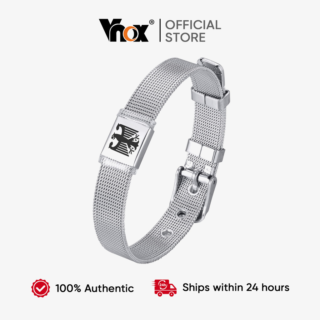 Pulseira Personalizada Vnox Elegante De Malha De Águia Para Homens , Punho De Metal Ajustável Punk , Luxo em Oferta na Shopee