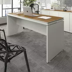 Mesa Para Escritório Com Tampo Duplo 25mm Tundra - Fendi E Freijó Fendi E Freijó