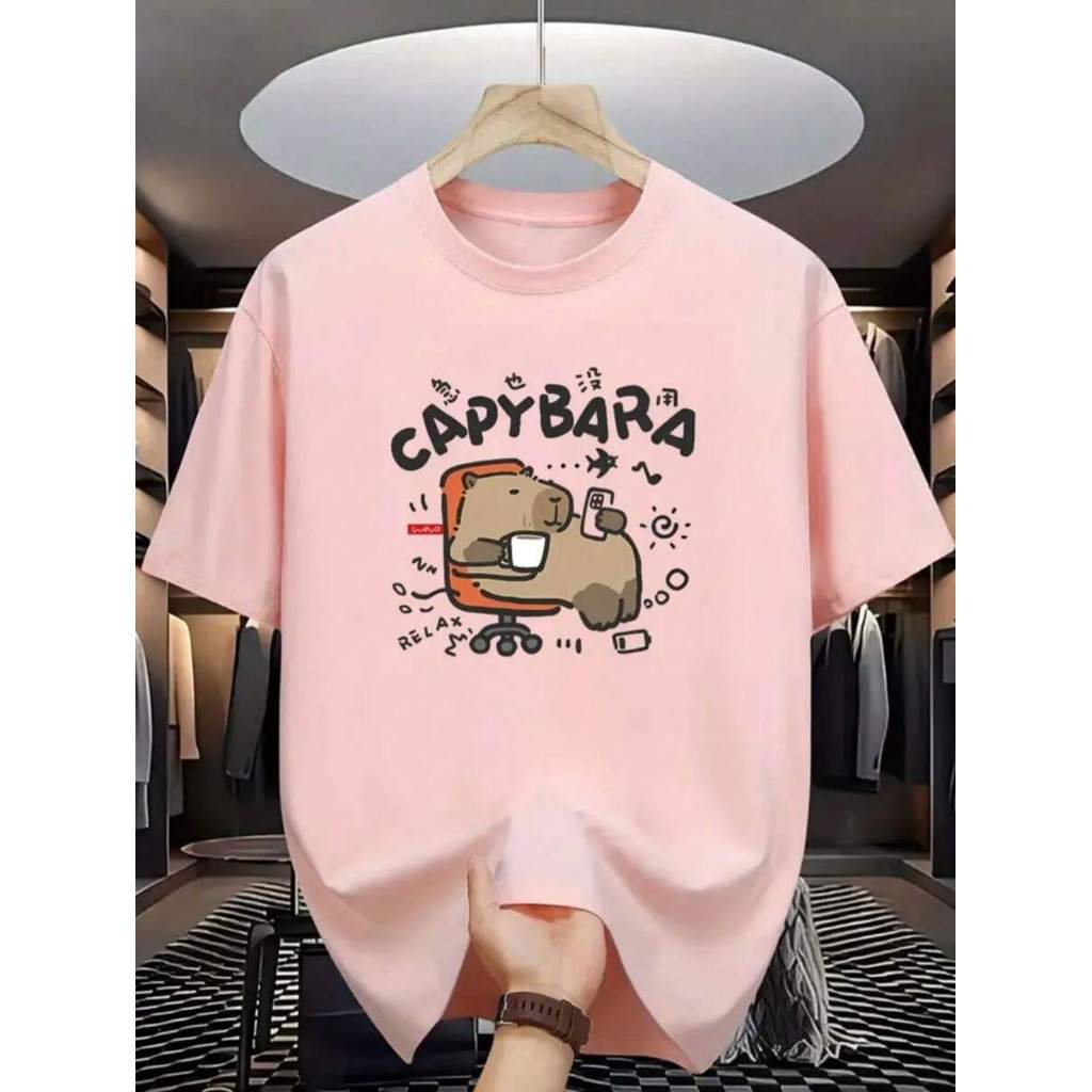 Camisa feminina estampa capybara confortavel camiseta 100% algodão