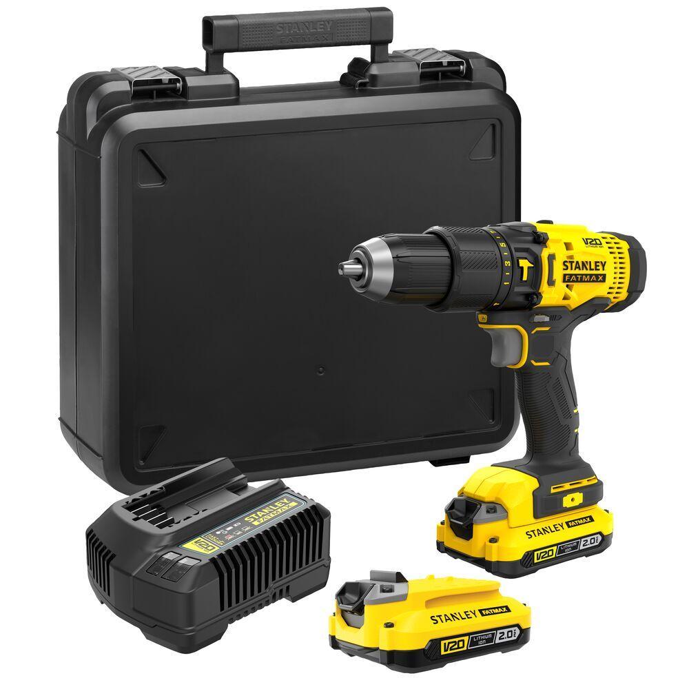 Parafusadeira e Furadeira Impacto STANLEY SCD712D2K Com 2 Baterias, Carregador e Maleta