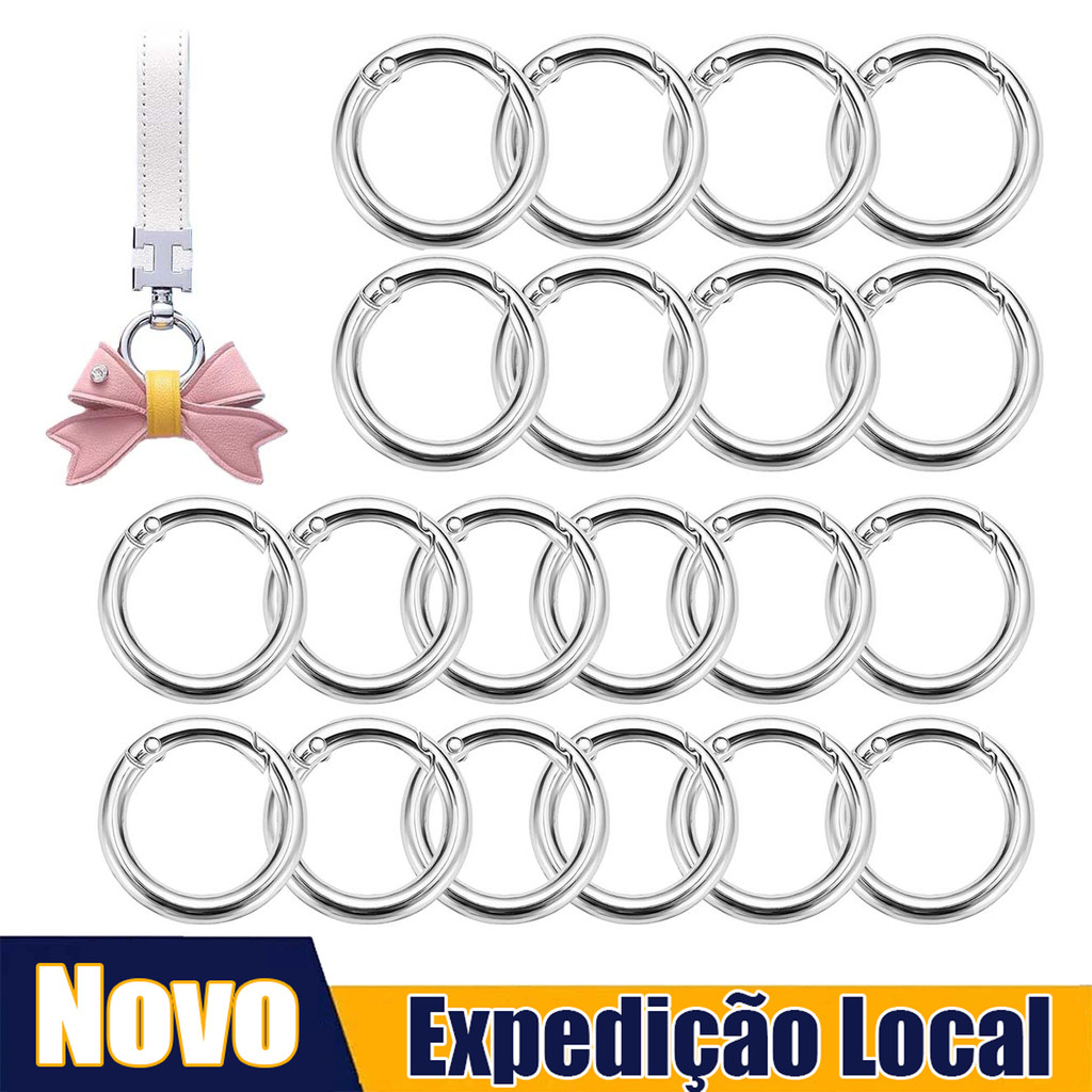 20 peças de fivela de Bolsa de prata de 32mm, trava de anel de mola, anel de metal, botão de Bolsa, ferragens de bagagem