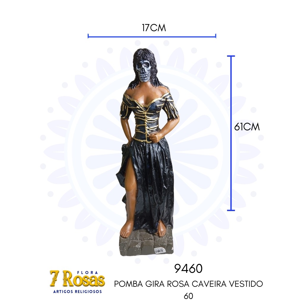 POMBA GIRA ROSA CAVEIRA VESTIDO 60