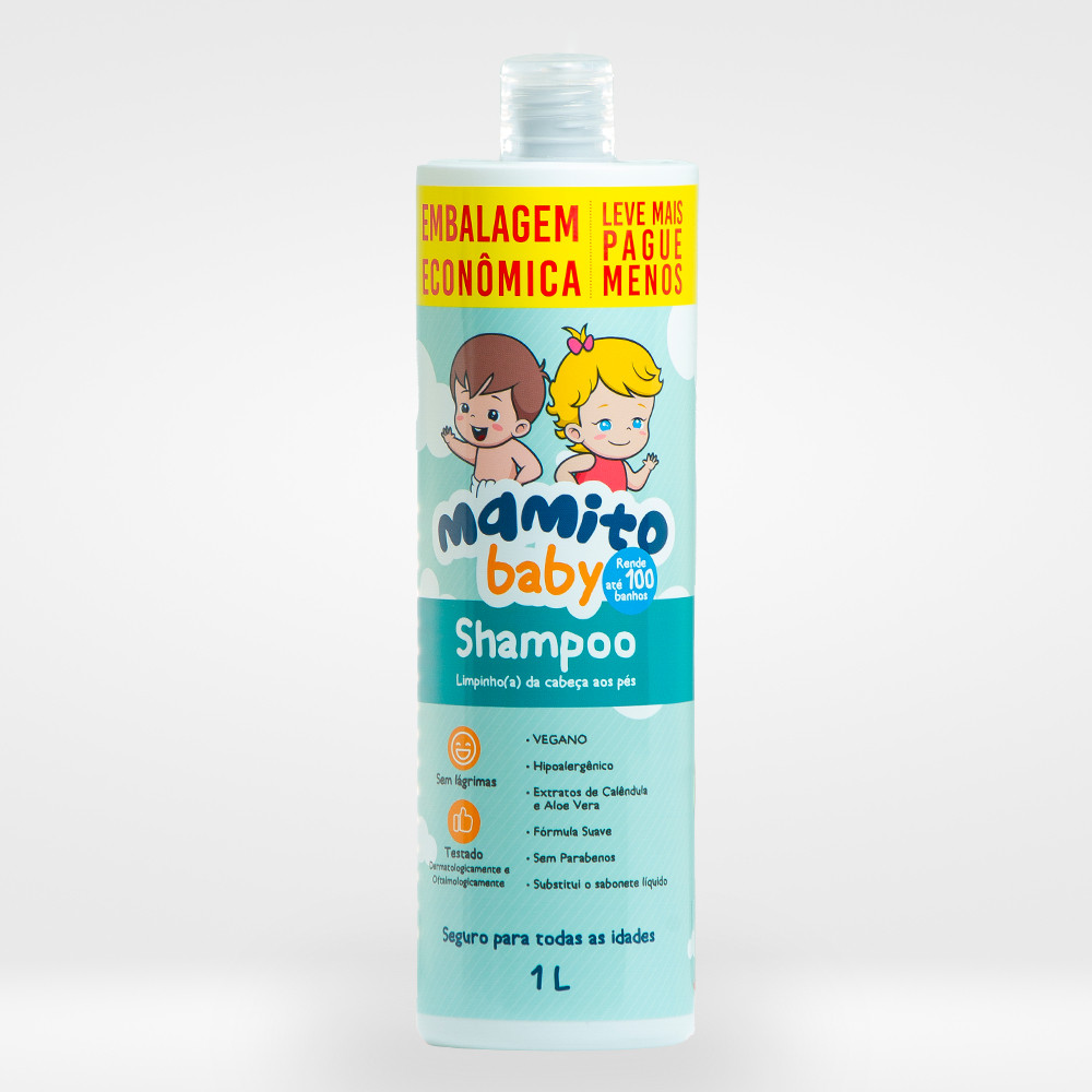 Shampoo\Sabonete Liquido Infantil 1 Litro MAMITO BABY - Sem lágrimas