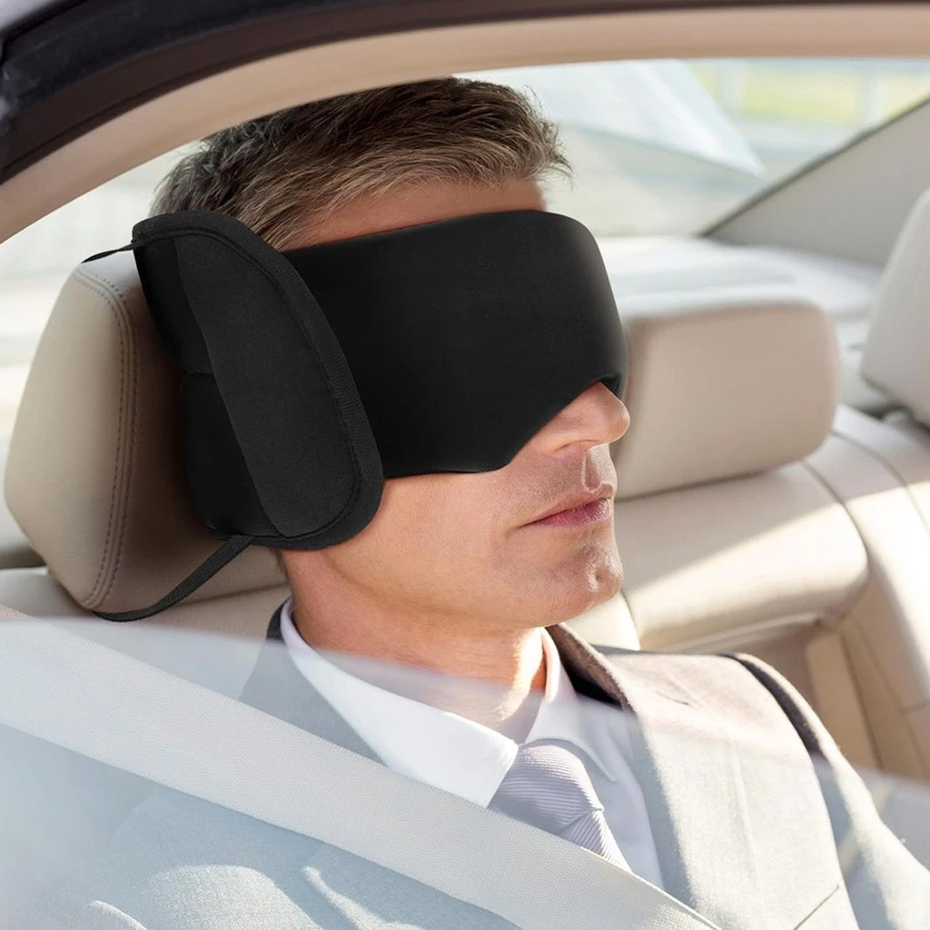 Apoio de Cabeça Adulto + Máscara de Olho Viagem Segurança Ajustável em Oferta na Shopee