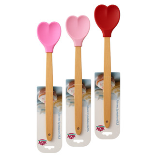 Kit 3 Espátula Coração ou Unidade de Silicone – Cores Rosa BB, Pink e Vermelho – Cabo de Madeira em Oferta na Shopee