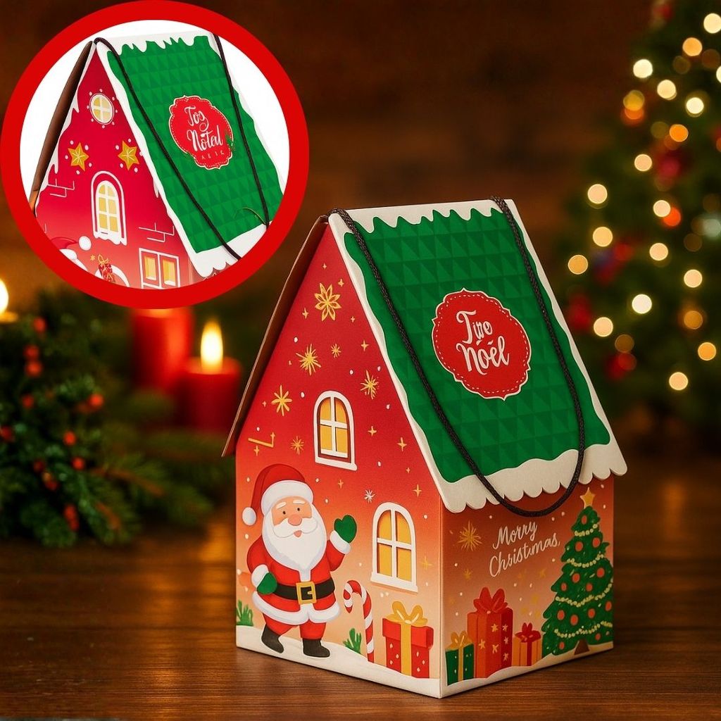 5 CAIXA CASINHA G P/ PANETONE DE 500G 15,5X15,5X26 A CM NT155 (JR NATAL OUTLET 2025)