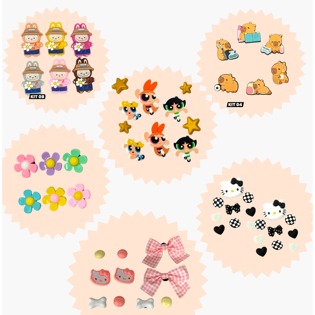 Botons Pins para Babuches Kit de enfeites