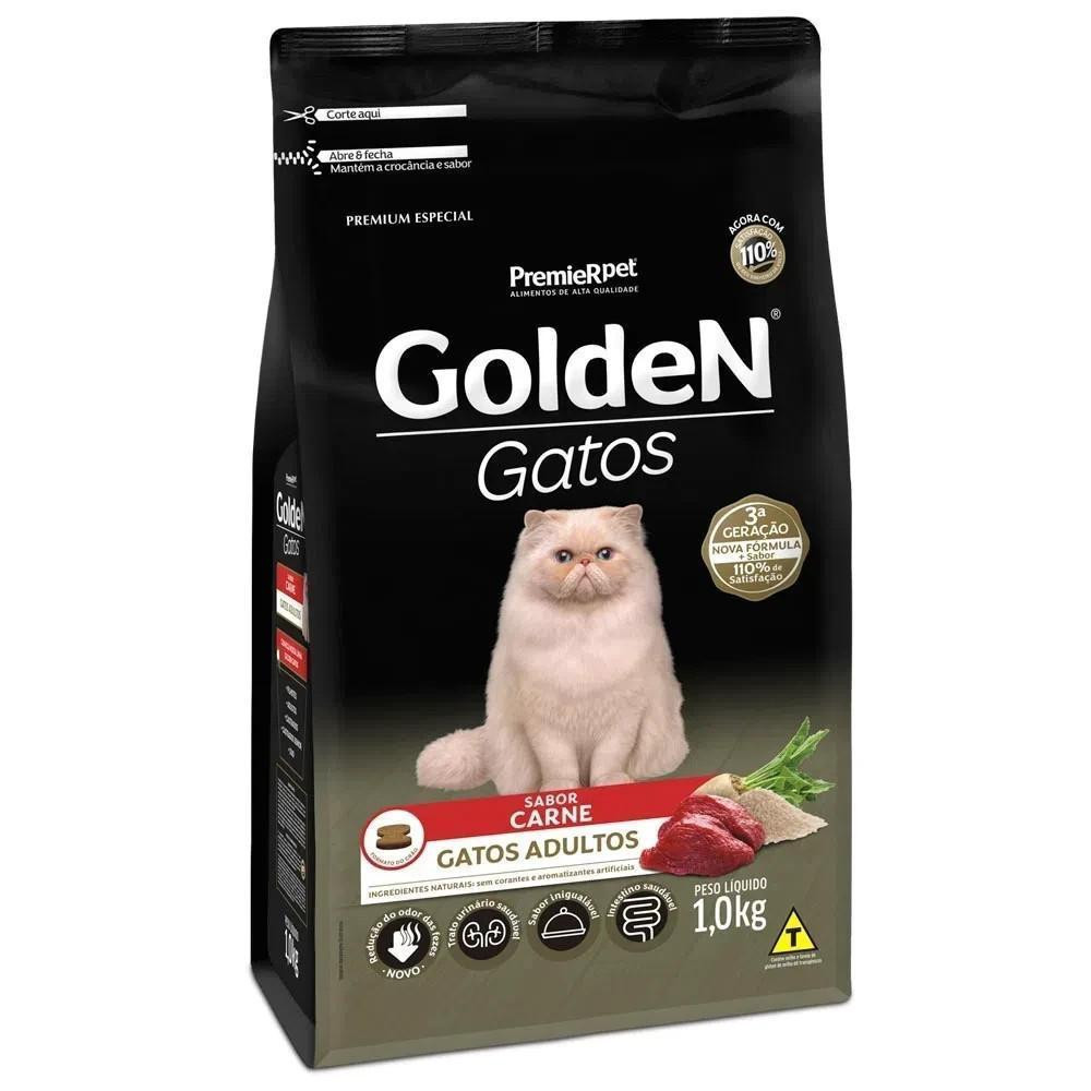 Ração pra Gatos Adultos Sabor Carne 3kg Golden em Oferta na Shopee