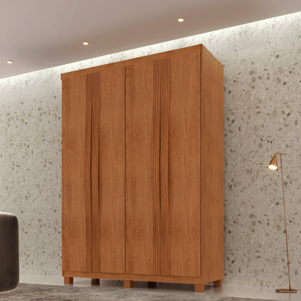 Guarda Roupa Solteiro Dunas com 4 Portas e 2 Gavetas MDF Com Pés Moderna Mobília em Oferta na Shopee