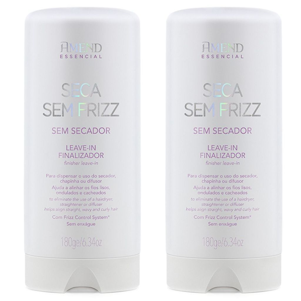 Kit 2 Unidades Amend Essencial Seca Sem Frizz 180ml – Controle e Maciez Imediata!