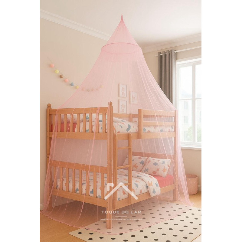 MOSQUITEIRO DE TETO P/ CAMA DE BELICHE E CAMA SUPER KING, COM ELÁSTICO.