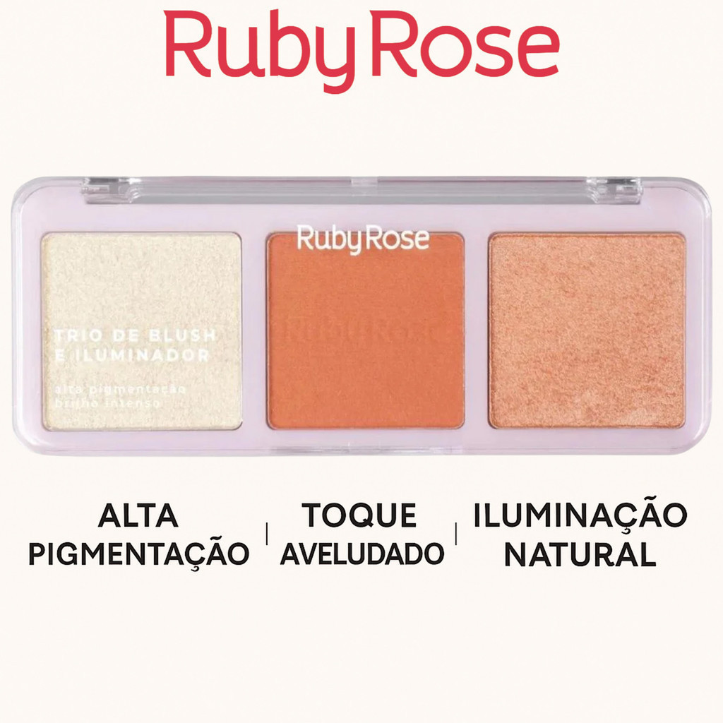 Kit Beleza Ruby Rose - Trio Facial Iluminador HB-583-1